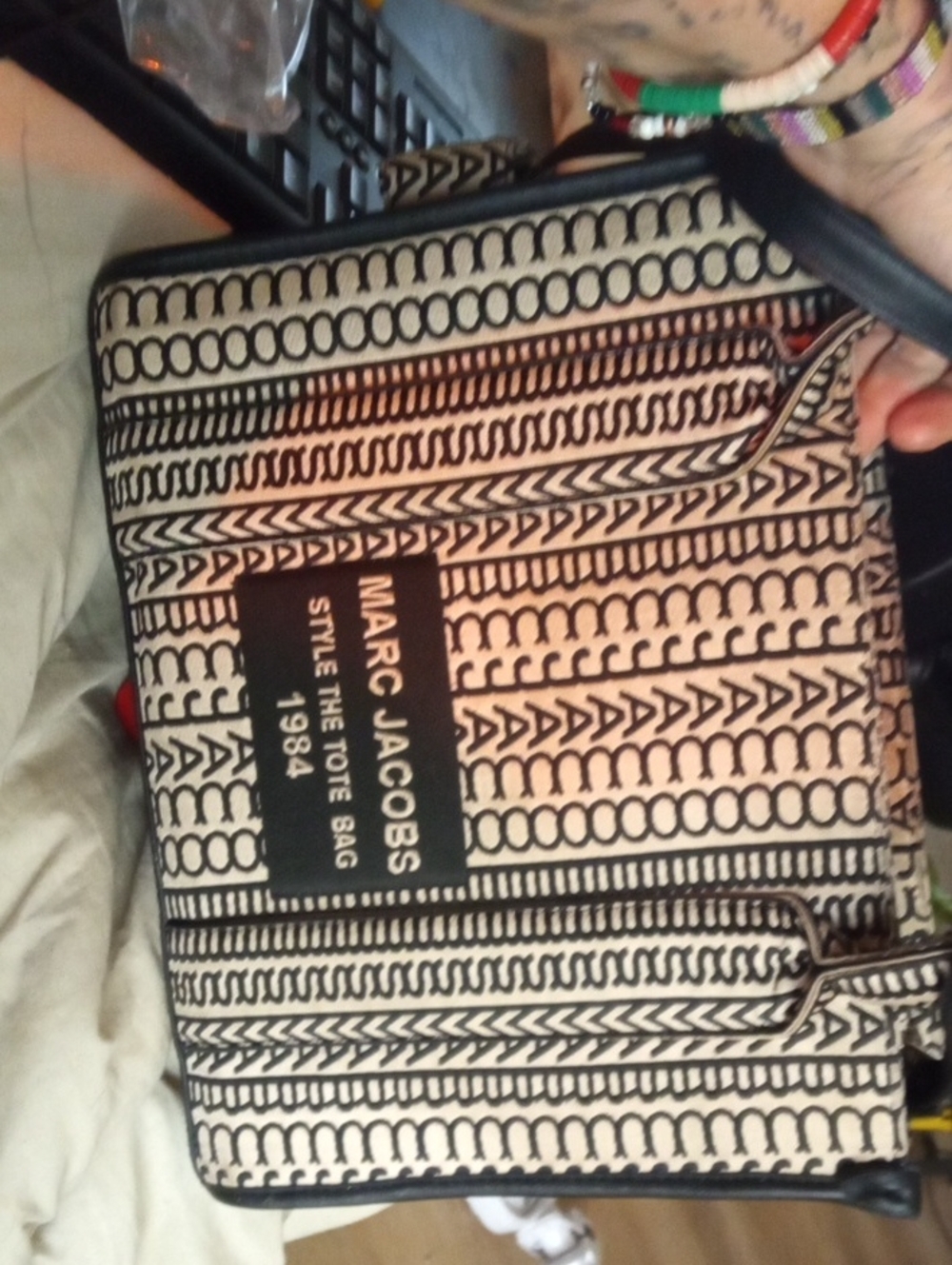 Marc Jacobs Black and White Patterned Tote